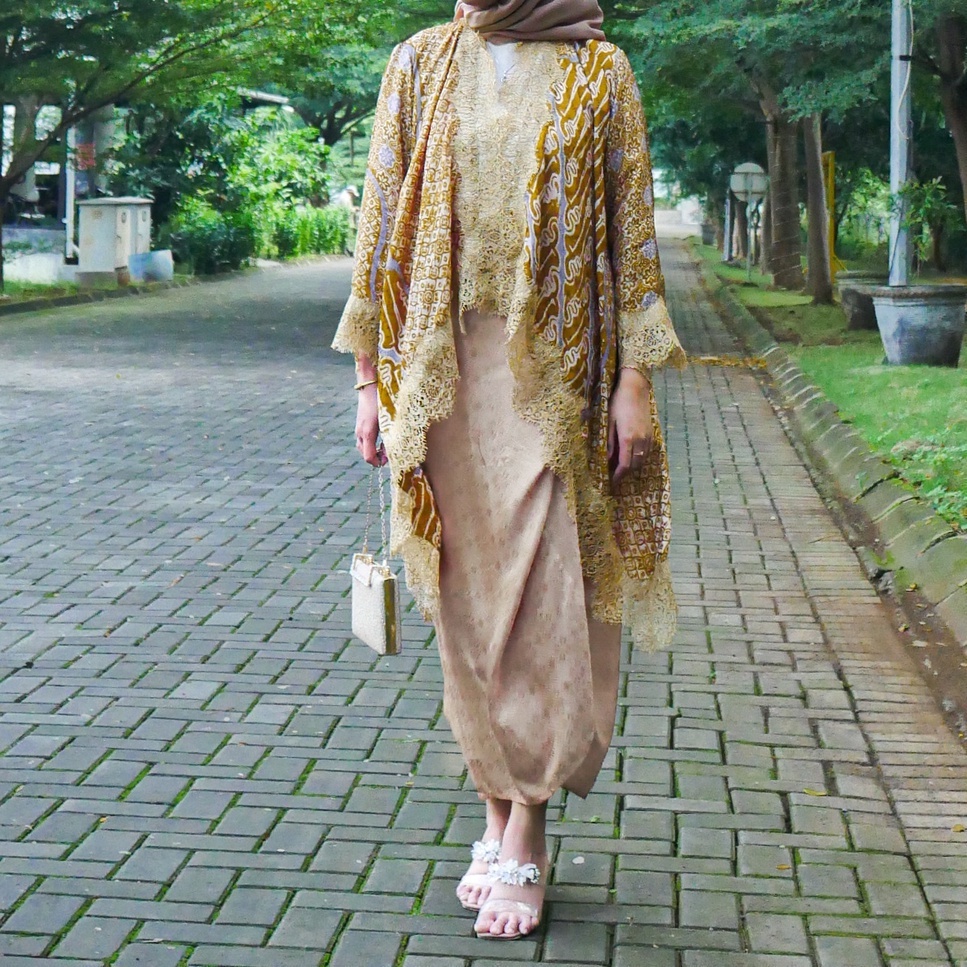 ANJANI Set Outer Lace Batik dan Rok Lilit Viscose Batik Modern Kondangan