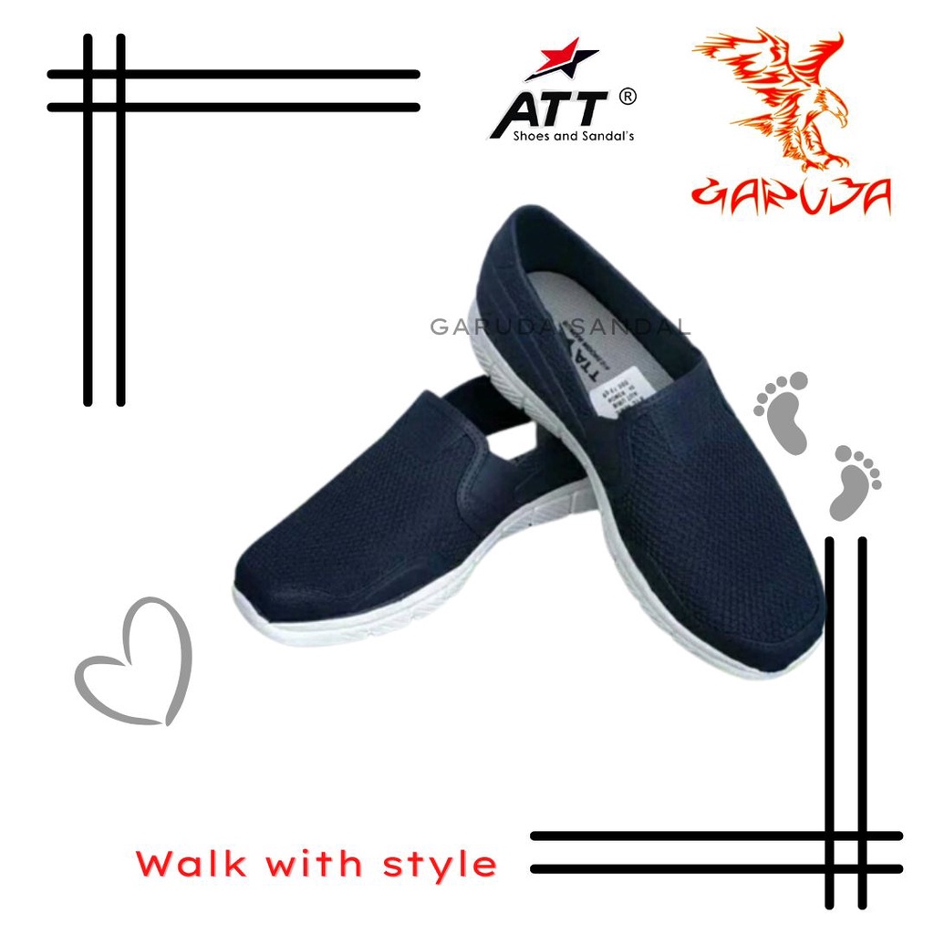 Sepatu Slip on Pria ATT SMW 576 karet Trendy