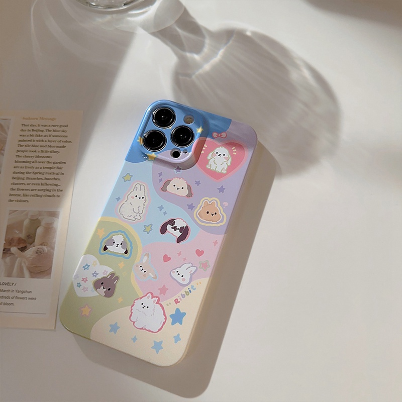 Ultrathin PC Hard Full Protective Case IPhone 7 8 Plus 7+ 8+ XR XS Max 11 12 13 14 Pro Max 14Plus SE 2020 Women's Gift Cartoon Animals Cover Nonskid