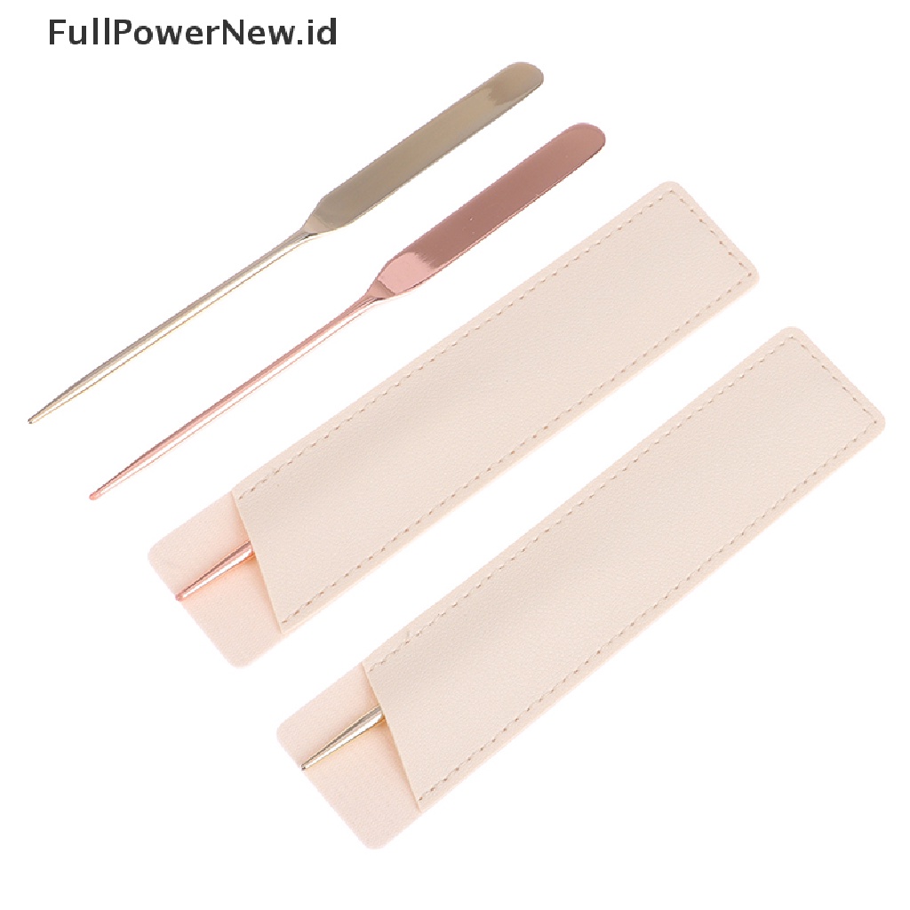 Power 1Pcs Stainless Steel Kepala Ganda Makeup Toner Spatula Mixing Stick Foundation ID