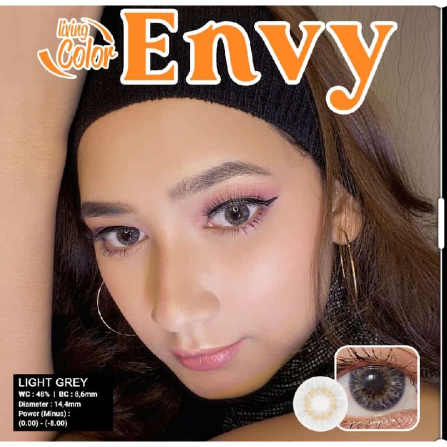 Softlens LIVING COLOR ENVY DIA 14.40MM MINUS (-3.25 s/d -8.00) / softlense BB