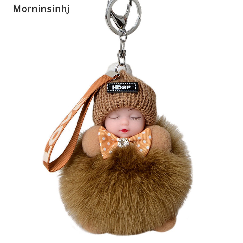 Mornin Gantungan Kunci Mewah Lucu Tidur baby doll Mainan Mewah kawaii keychain Tas Liontin id