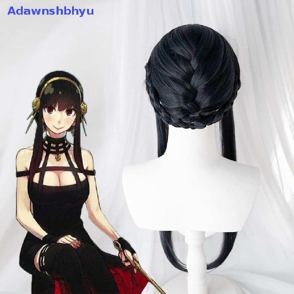 Adhyu Anime SPY X FAMILY Yor Forger Panjang Hitam Cosplay Wig Rambut Tahan Panas Sintetis SPY Keluarga Halloween Bermain Peran Wig ID