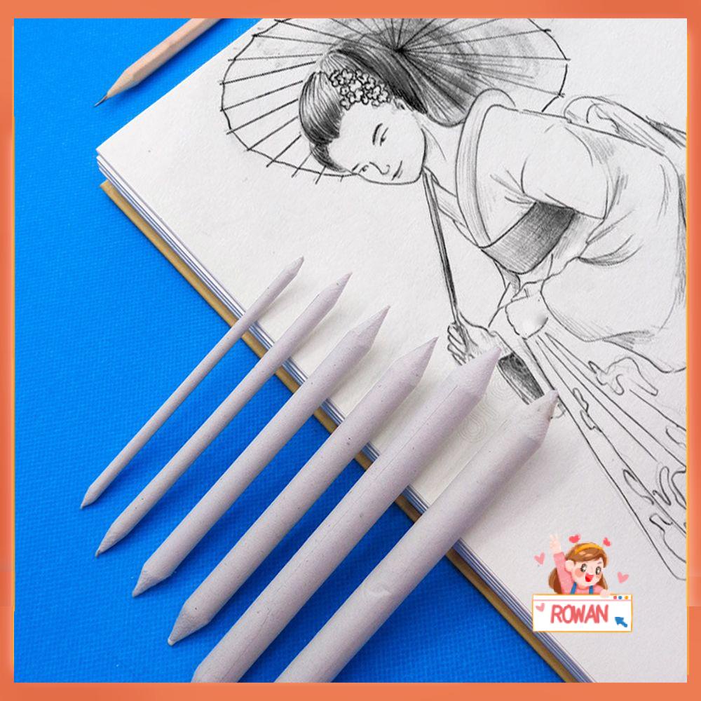 R-flower 3/6pcs Stik Buntung Smudge Sobek Berbagai Ukuran Pensil Kertas Kepala Ganda