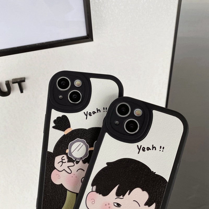 Couple Soft Case OPPO A9 A5 A31 A53 A33 2020 A7 A5S A12 A11K F9 F11 A15S A35 A52 A92 A54 A36 A96 A83 A57 A3S A16 A1 Pro Reno 3 5 6 7Z 9 Hitam Cowok Cewek