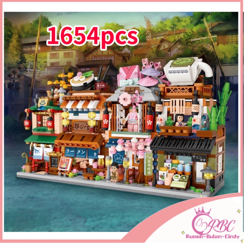 【COD】JAPAN Street Mini - SHOPPING STREET SERIES ( 1653 - 1656 ) Building Block Brick DIY Blok Mainan Blok Bangunan Laki-laki Hadiah