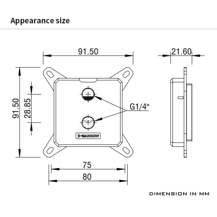 BARROW LTYK3-04I ARGB CPU Block (Intel LGA115X / 1200 / 1700) White