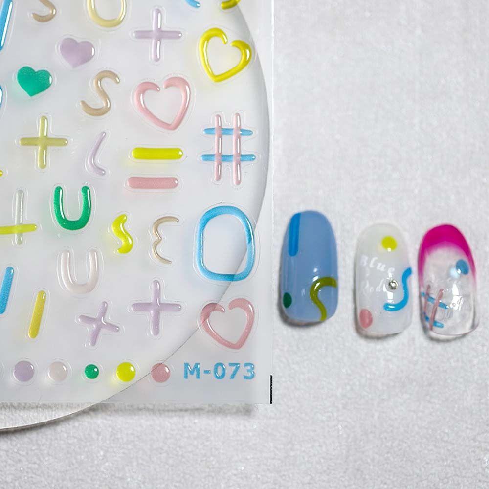 Mxbeauty Stiker Kuku Jelly Wanita Warna-Warni Cinta Hati Bintang Manikur Aksesoris Bulat Dot Dekorasi Kuku