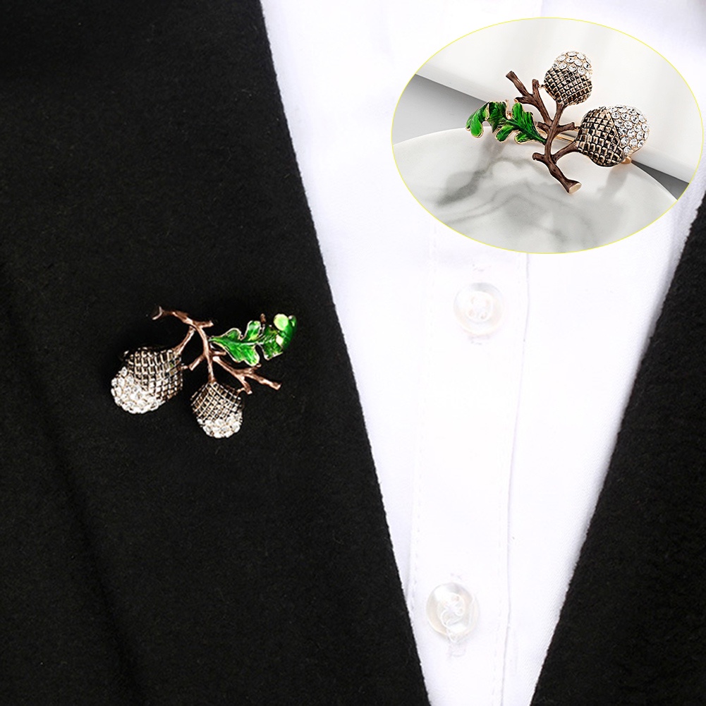 Fashion Alloy Pine Tower Bros Pin Berlian Imitasi Tanaman Bros Anti-Silau Pakaian Pin Wanita Perhiasan Aksesoris Hadiah