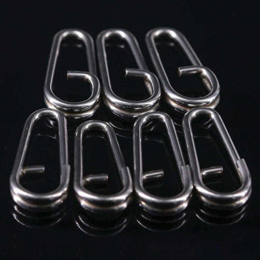 TOP Memancing Gantung Snap Baru Kualitas Tinggi Kunci Cepat Stainless Steel Tahan Lama Oval Split Rings