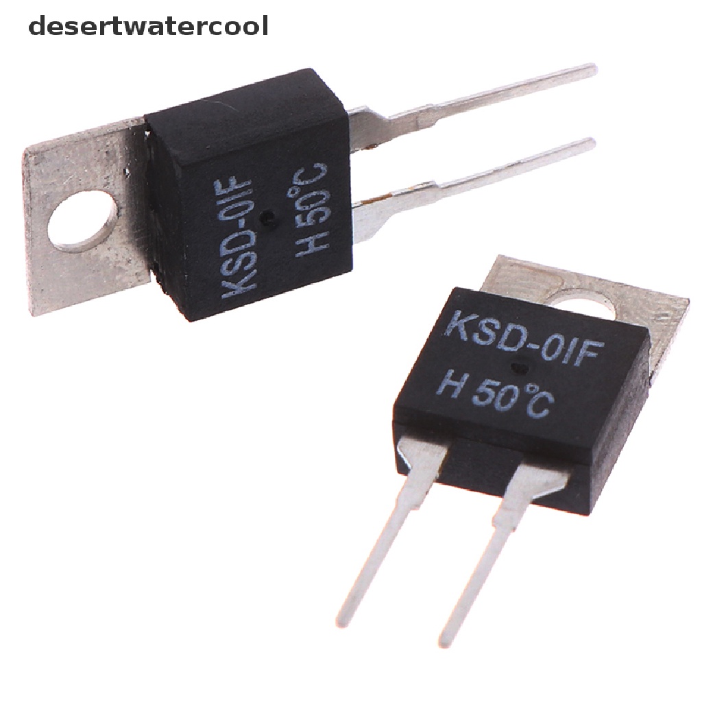 Deid 2Pcs Termostat Sensor Suhu Thermal Switch Biasa Terbuka KSD-01F 50degc Martijn