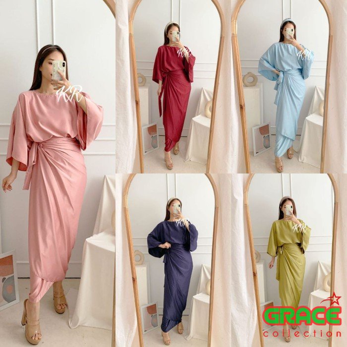 SETELAN KAFTAN ROK 2IN1 ARSYA | SET CELANA KAFTAN WANITA MUSLIMAH | SETELAN LEBARAN WANITA MT14