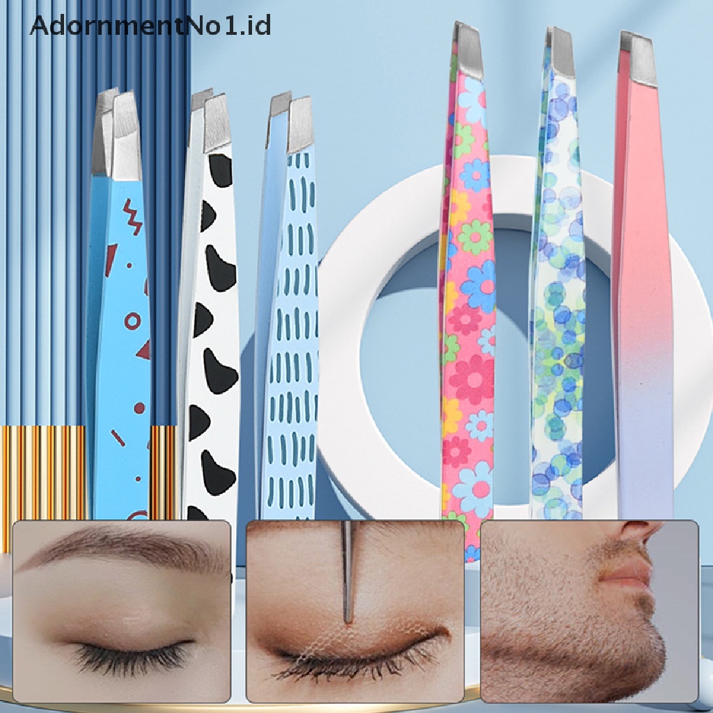 [AdornmentNo1] Pinset Alis Profesional Stainless Steel Klip Alis Miring Alat Makeup [ID]