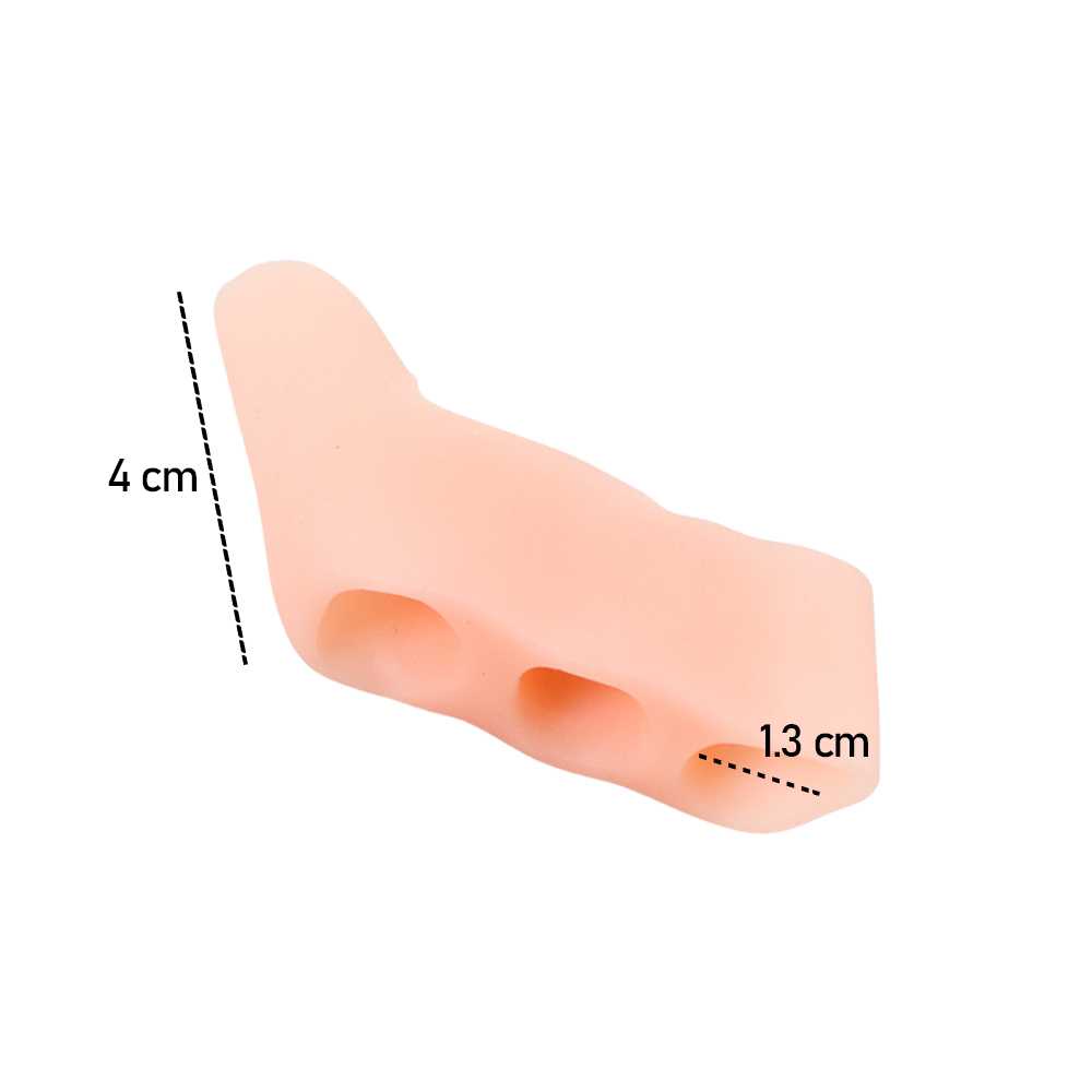 Pemisah Jari Kaki Bunion Three Hole Pinky Toe Separator 2 PCS Mengurangi Tekanan Pada Ujung Jari Kaki Material Silikon