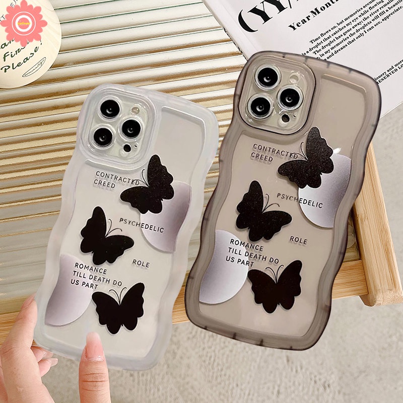 Romance Butterfly Cute Case Infinix Note 12 2023 12 G96 8 10Pro 12Pro Hot 12 10T 9 8 11 10 Play 10Lite 11s 12i 20 20s Infinix Smart 6 Plus 5 4 Hot 10s 11s NFC Soft Wavy Edge Cover