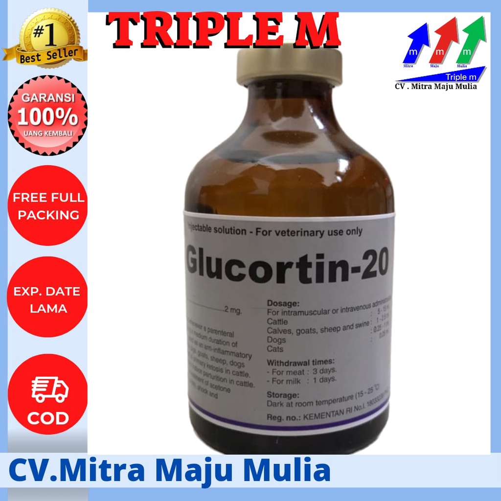 Glucortin 20 Vol 50 ml Analgesik Antiinflamasi Antipiretik Sapi dll