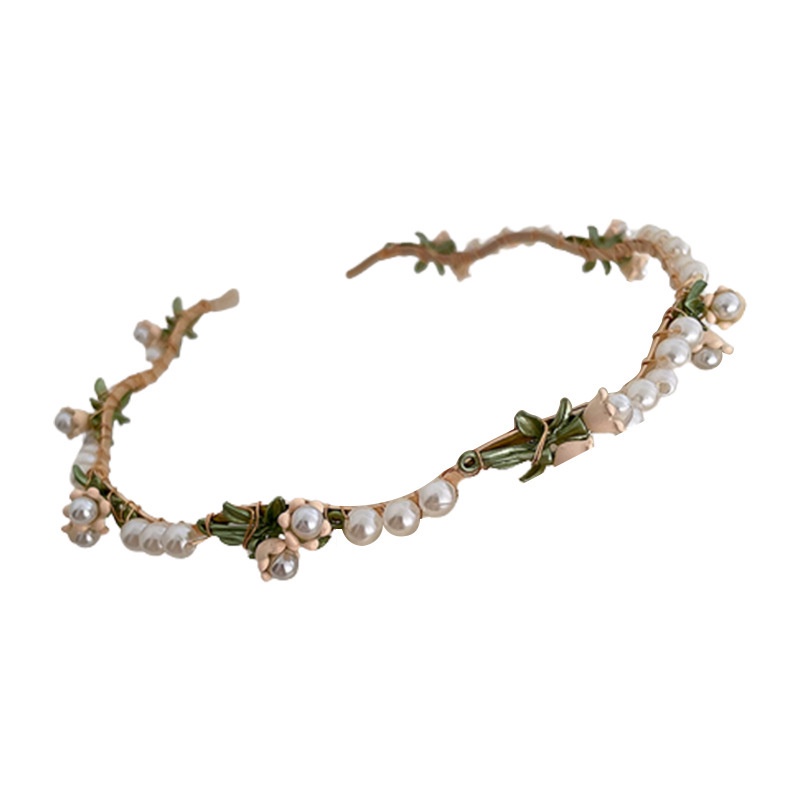 Summer Fairy Elegant Pearl Bell Orchid Hairband Hair Accessory Headband for Sweet Girls