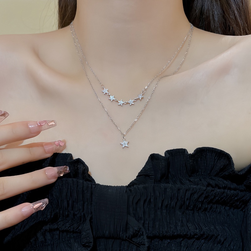 Populer Kalung Mutiara Untuk Wanita Rasa Tinggi Liontin Kupu-Kupu Baja Titanium Choker Necklaces Collection