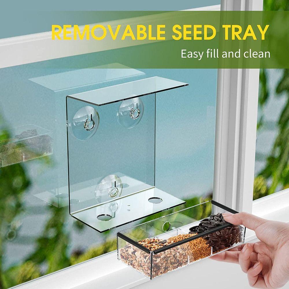 Chookyy Window Bird Feeder Adsorpsi Transparan Dekorasi Taman Kuat Suction Cups