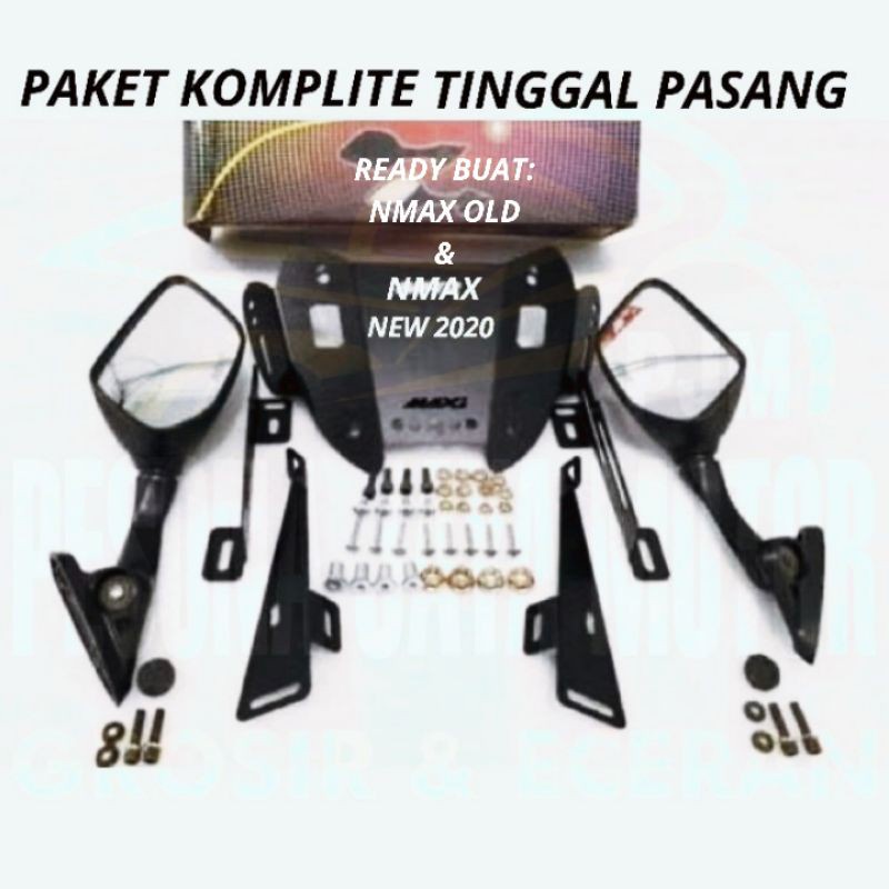 (BISA COD) New Spion Nmax,Nmax New 2020 Model R25 + Breket Serpo Full Set &amp; Baut Anti Jebol