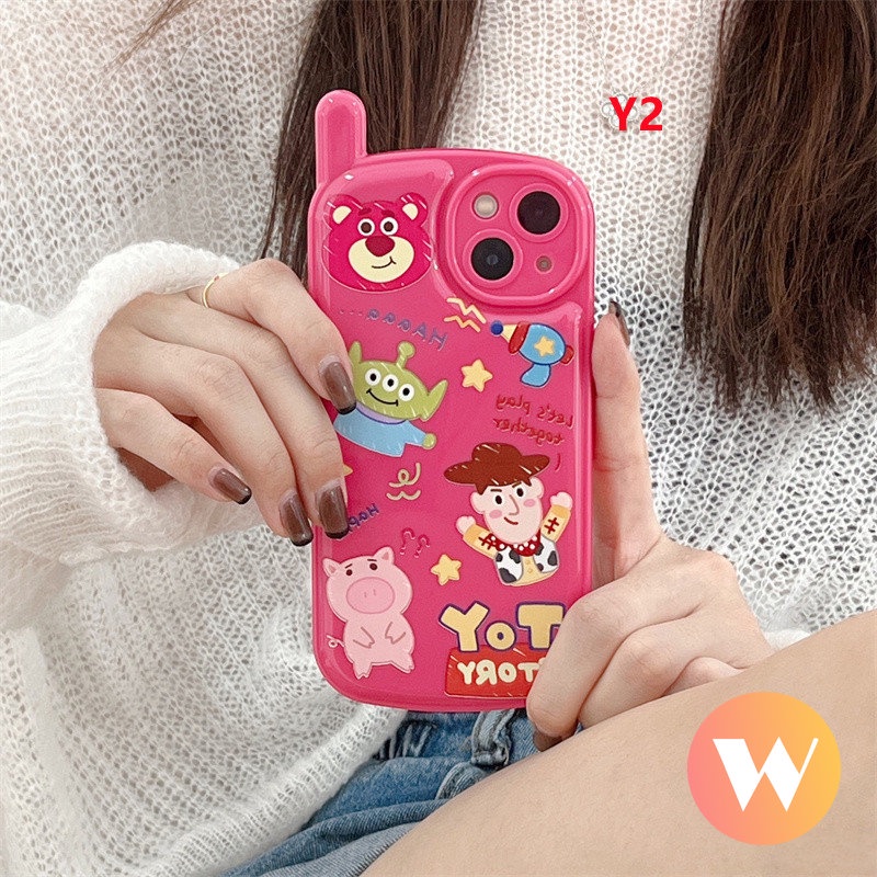 IPHONE Kartun Toy Story Cute Winnie The Pooh Case Kompatibel Untuk Iphone7 8 Plus XR 11 14 12 13 Pro Max X XS Max SE 2020 Lovely Manyo Retro Kepribadian Bentuk Ponsel Seluler Soft Cover