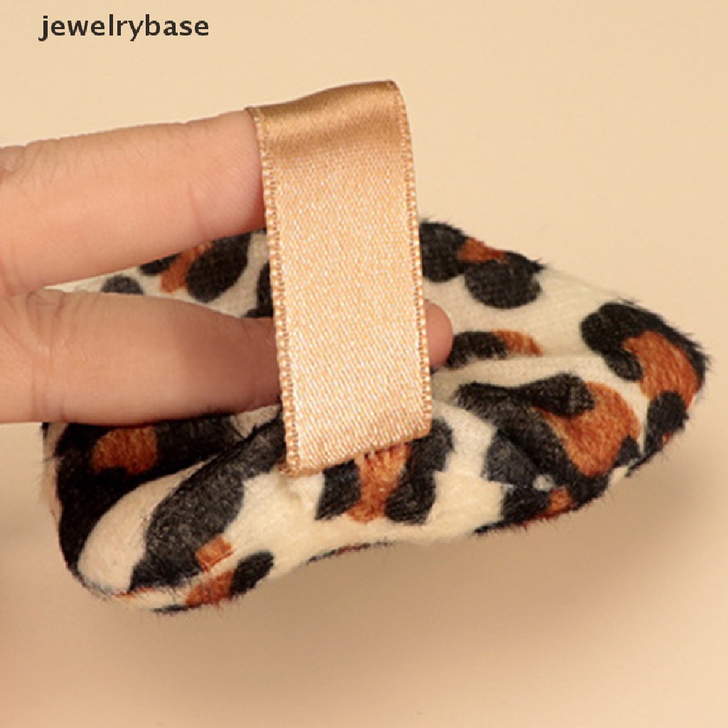 [jewelrybase] 3/6pcs Segitiga Bulat Flocking Powder Puff Flowers Spons Makeup Wajah Mini Lembut Butik