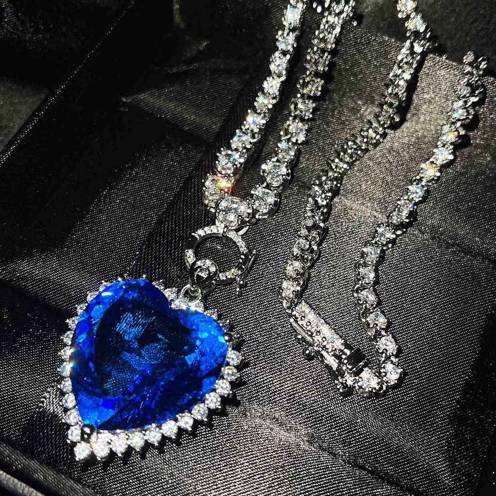 Goldkingdom Aksesoris Perhiasan Fashion Ready Stock Kalung Lapis Emas Putih Premium Jewelry Jade Colorful Pendant Buckle Necklace