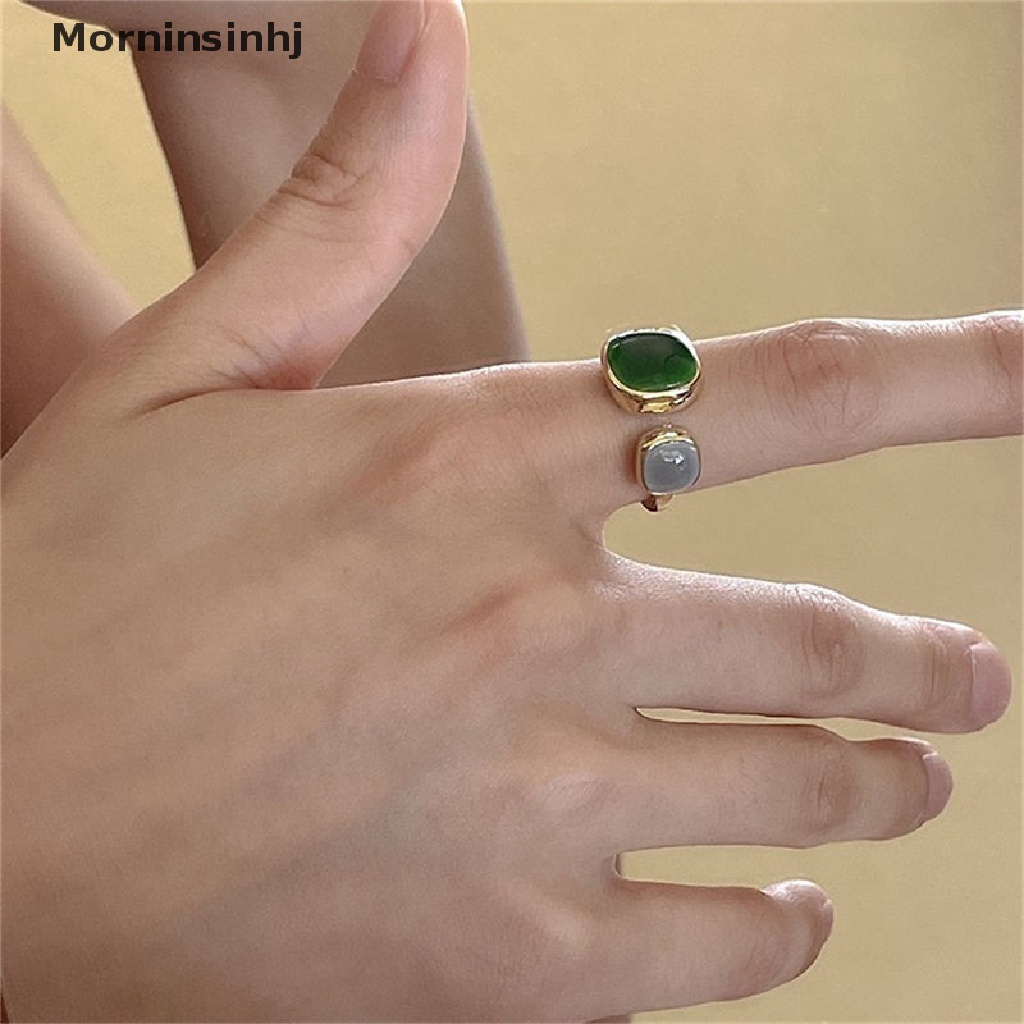 Mornin Retro Romantis Cocok Drop Glaze Warna Emas Terbuka Cincin Wanita Pesta Fashion Perhiasan id