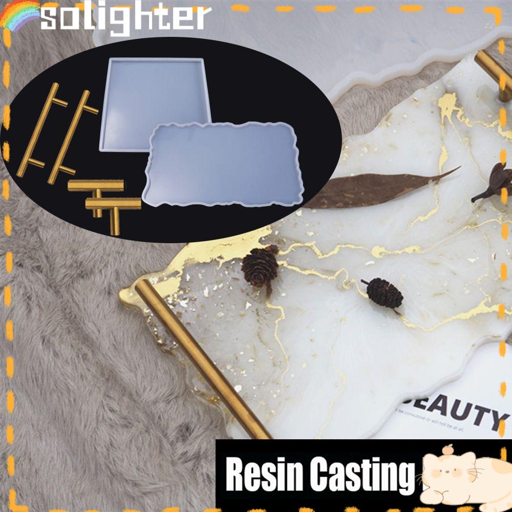 Solighter Epoxy Resin Casting Cetakan Gelombang Besar DIY Art Cup Mad Table Mat Jewelry Making Mold