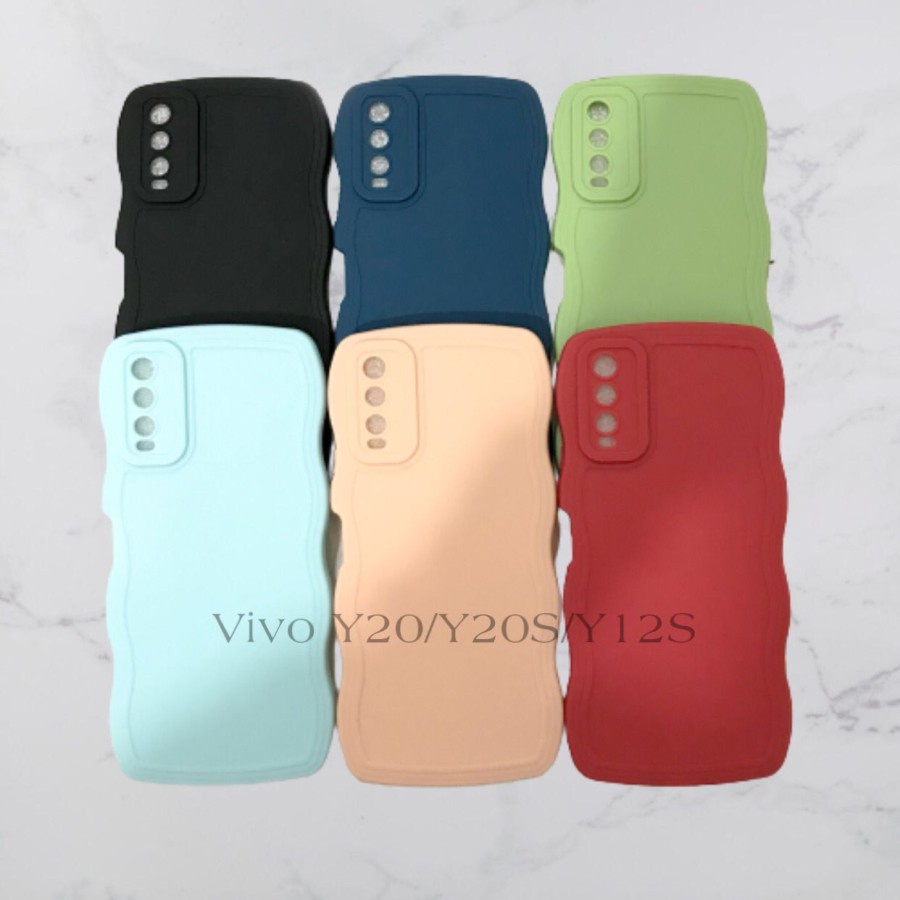 CASE VIVO Y20/Y20S/Y12S // SOFTCASE SILIKON GELOMBANG WARNA PRO CAMERA // GA - BDC