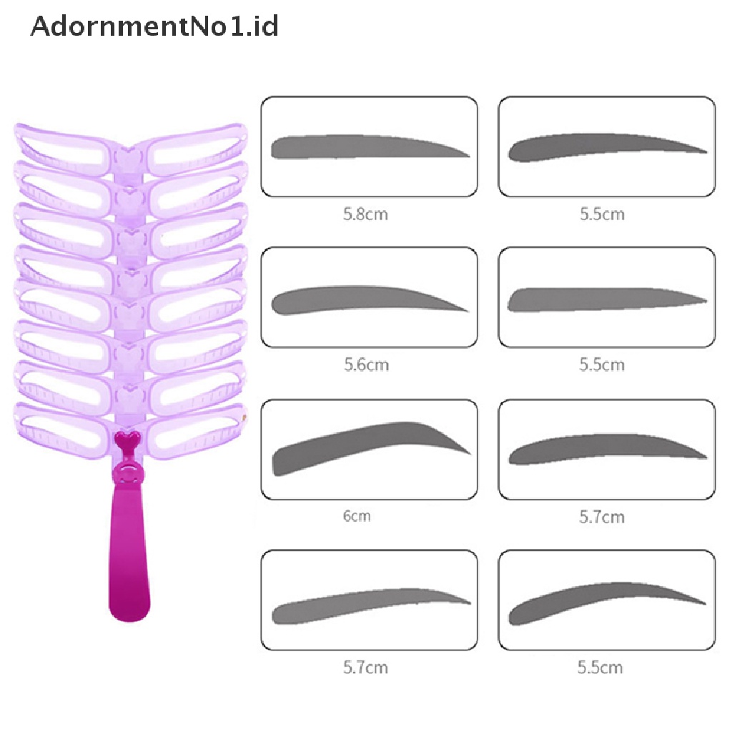 [AdornmentNo1] 8pcs/set Kit Template Alis Reusable Grooming Alat Bantu Makeup Alis [ID]