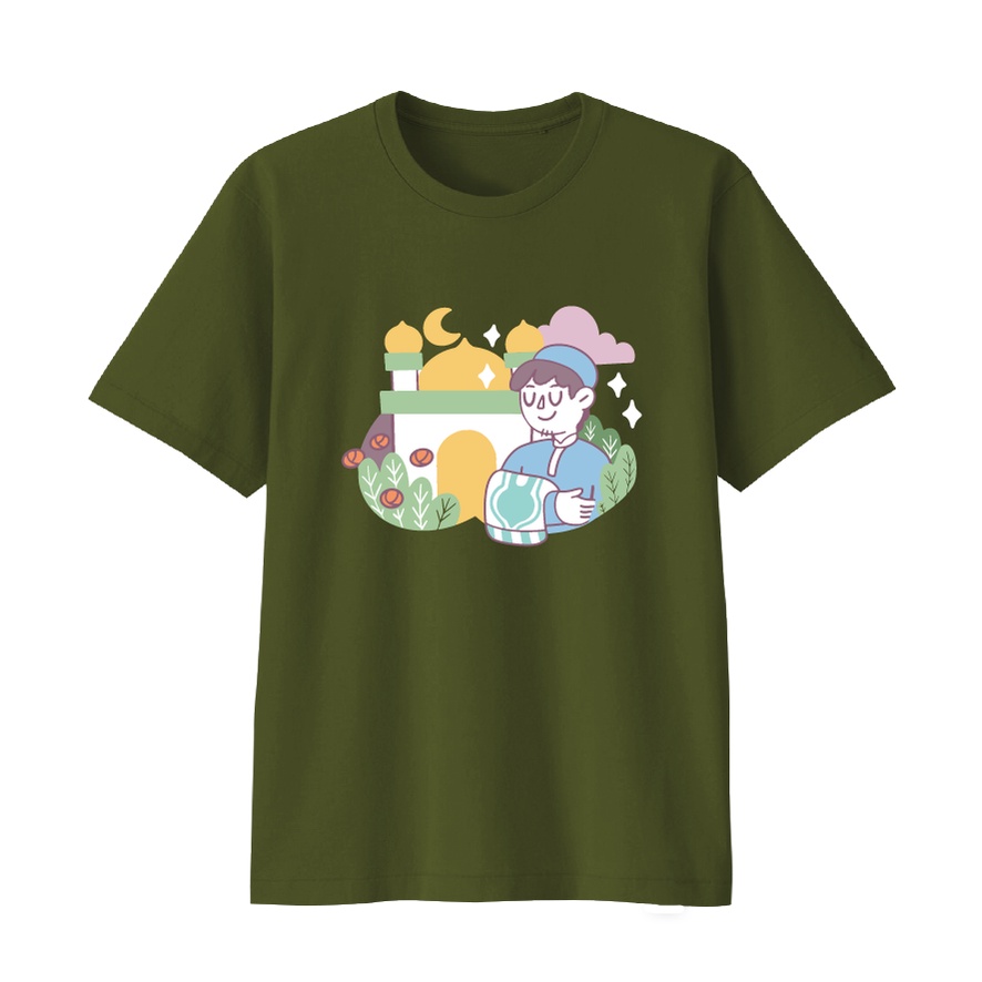 Kaos Pendek Muslim Ramadhan Series Masjid Boy Size Bayi Anak Dewasa Bahan katun Combed 30s
