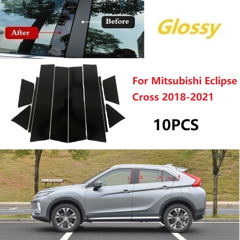 Mitsubishi Eclipse Cross Hitam Glossy Jendela Pintu Mobil Kolom Tengah B C Tiang Pilar Stiker Lis Kaca Film Dekorasi2018 2019 2020 2021 2022 Aksesoris