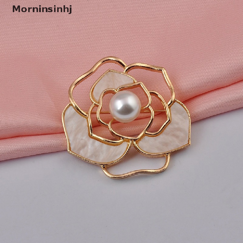 Mornin Fashion Mutiara Camellia Bros Bunga Wanita Bros Pin Untuk Perhiasan Bros Tetap Baju Pin Sweater Mantel Aksesoris Pakaian id