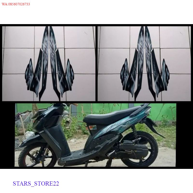 (ORI) STICKER STRIPING LIS LES BODY MOTOR YAMAHA MIO SPORTY 2009 2010 CW SMILE KUALITAS ORIGINAL PAB