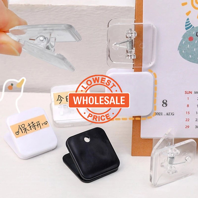 [Harga Grosir] Klip Persegi Plastik Transparan Sederhana Klip Pengikat Pemegang Tiket Mini Kertas Foto Dokumen Klasifikasi Organizer Snack Sealing Clip Perlengkapan Alat Tulis Kantor