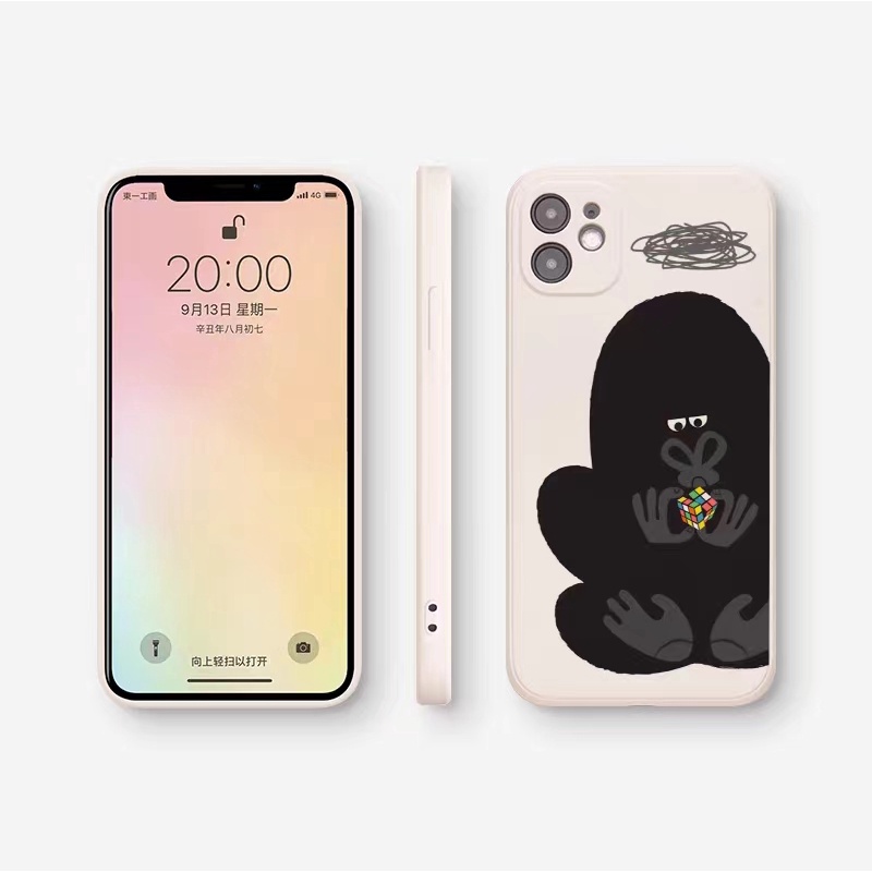 IPHONE Ins Pola Orangutan Cocok Untuk Iphone14 14pro 14plus 13 13pro 13prm iPhone12 7Plus 8Plus Xr XS 13 Pro Max Empat Sudut Casing Ponsel Tahan Guncangan