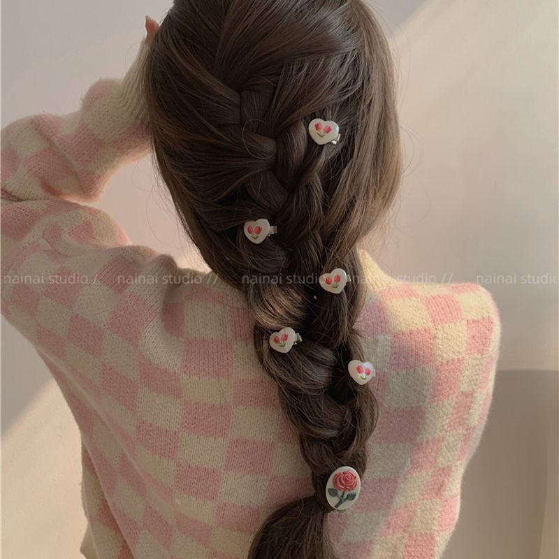 1pc Fashion Wanita Resin Geometris Jantung Bunga Jepit Rambut
