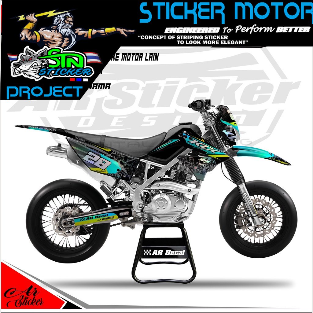 Decal Hologram Chrome Pelangi KLX Lama, KLX Old - Dekal stiker Full Body KLX L / KLX S 010