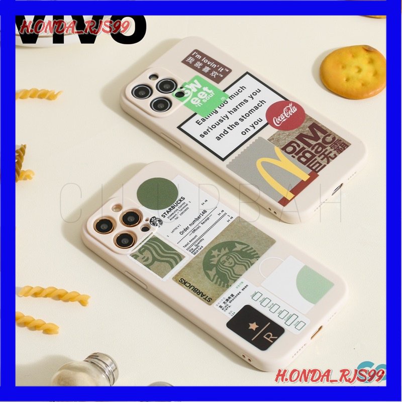 Mcdonalds & Starbucks Soft Case Lens Cover For Vivo Y20 Y30 Y50 Y12 Y15 Y17 Y71 Y91 Y93 Y95