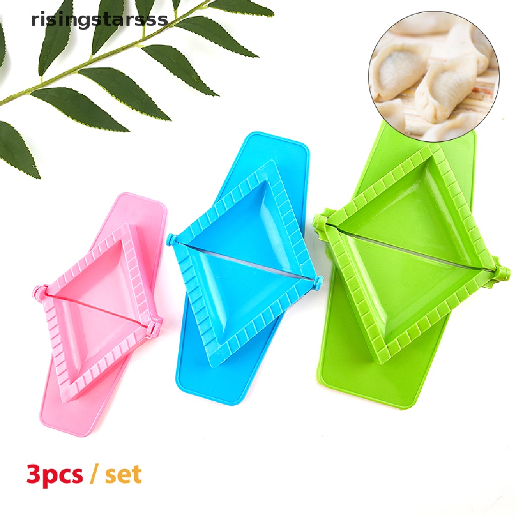 Rsid Span-new 3Pcs/Set Cetakan Pangsit Persegi Alat Penekan Mie Plastik Dumpling Moulds Jelly