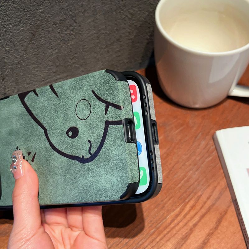 Cool Green Gray Leather Soft Case for IPhone 7 Plus 8 Plus X XS XR XS Max 11 13 12 14 PRO Max 14 Plus SE 2020 2022 Gray Grey Gren PIKACHU