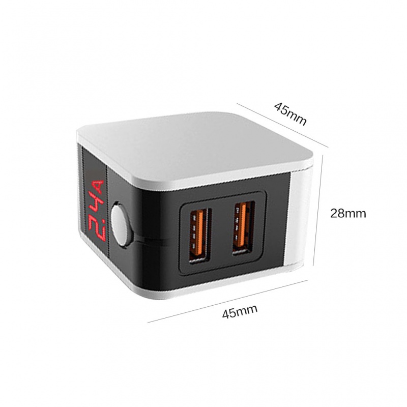 Usb Charger LED Display Dual Fast Phone Charger Adapter Charger Travel Dinding EU Untuk IPhone Samsung Charger Handphone