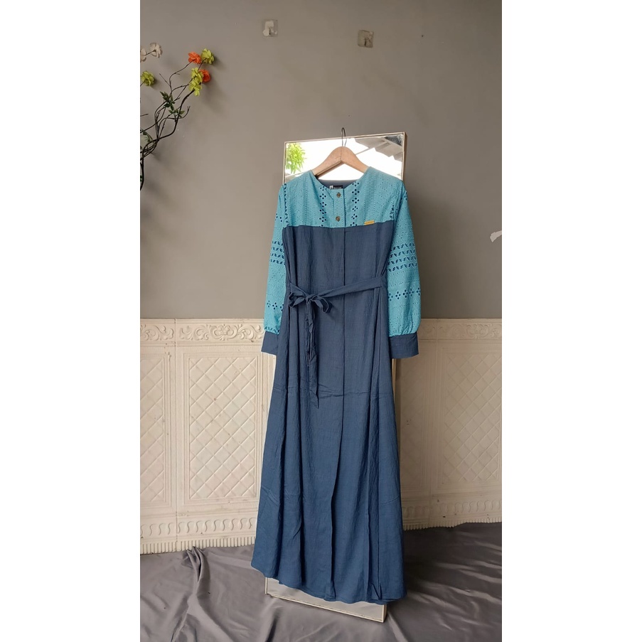 GAMIS POLOS LINEN MIX BURKAT KATUN BORDIR ALYZE DRESS EXSLUSIVE BY.ROZWAH/COD/GAMIS AGHATA DRESS/gamis pololinen/gamis lebaran