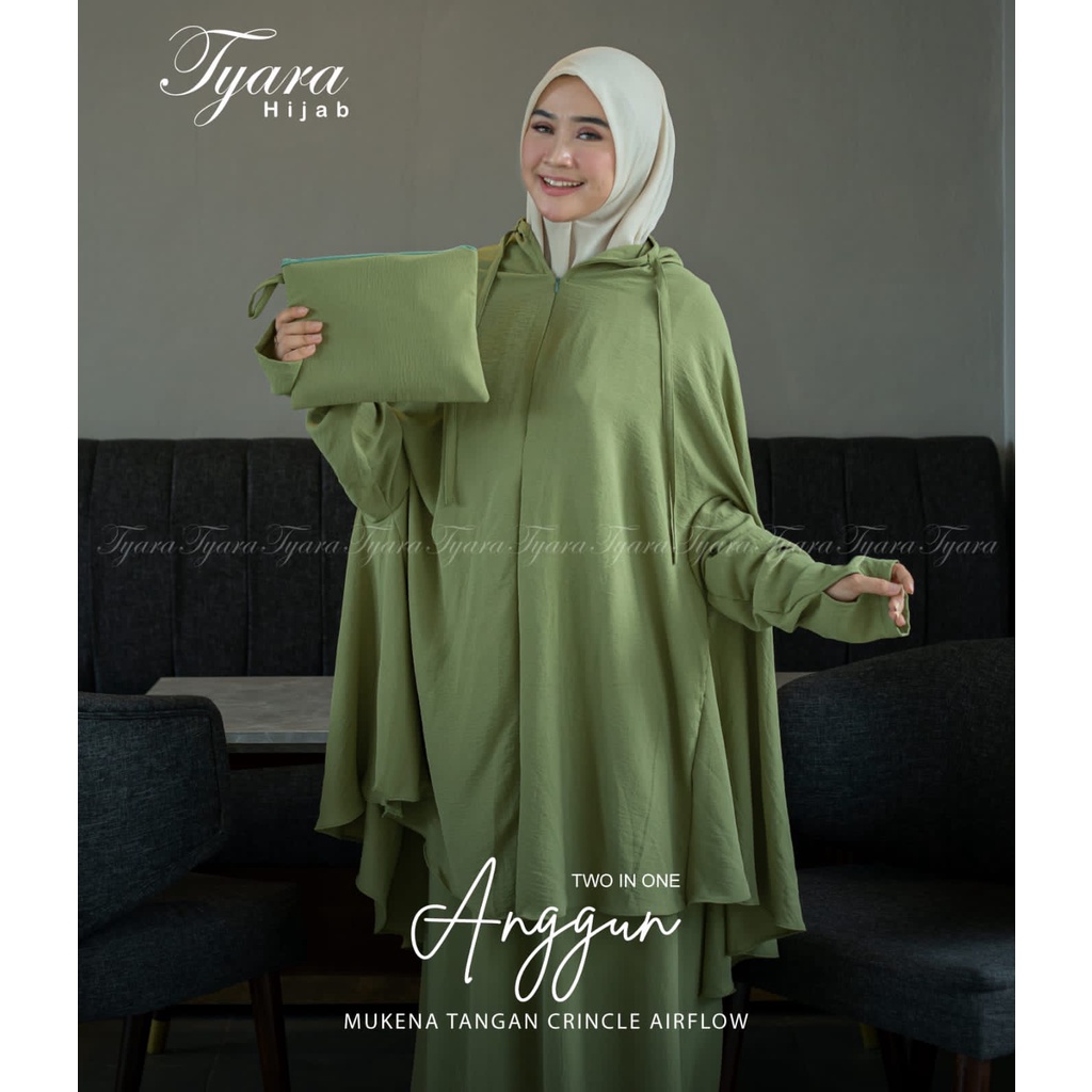 Mukena Mukenah Amplop Tangan Crinkle 2in1 Anggun By Tyara Hijab BY ATHIRTEXTILE