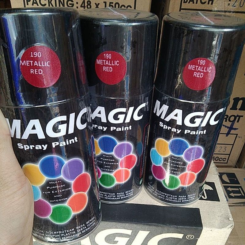 cat semprot pilok pilox magic spray paint magic metallic red 190 300cc merah gliter merah metalik 300cc