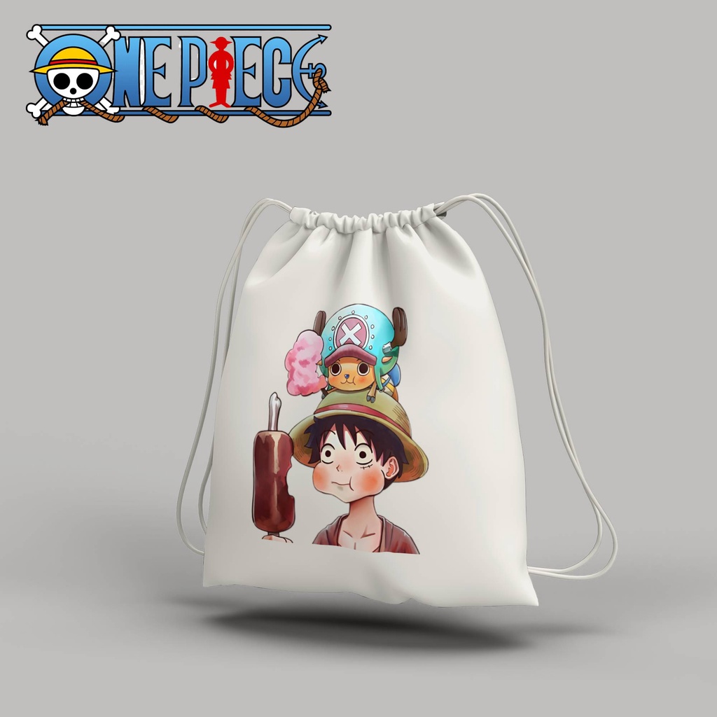 Stringbag ANIME one piece chopper luffy trafalgar law tas serut String bag anime premium