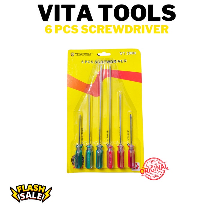 Obeng Panjang Mekanik Radio 6 pcs Screwdriver Vita tools VT 2008