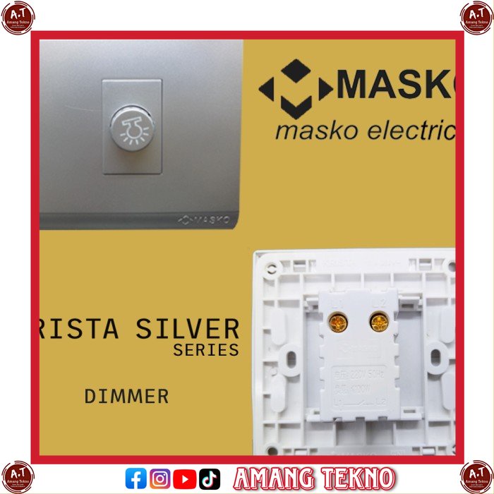 MASKO IB SAKLAR DIMMER SILVER K - SV 235 KRISTA DIM LAMPU SNI ORI TERMURAH