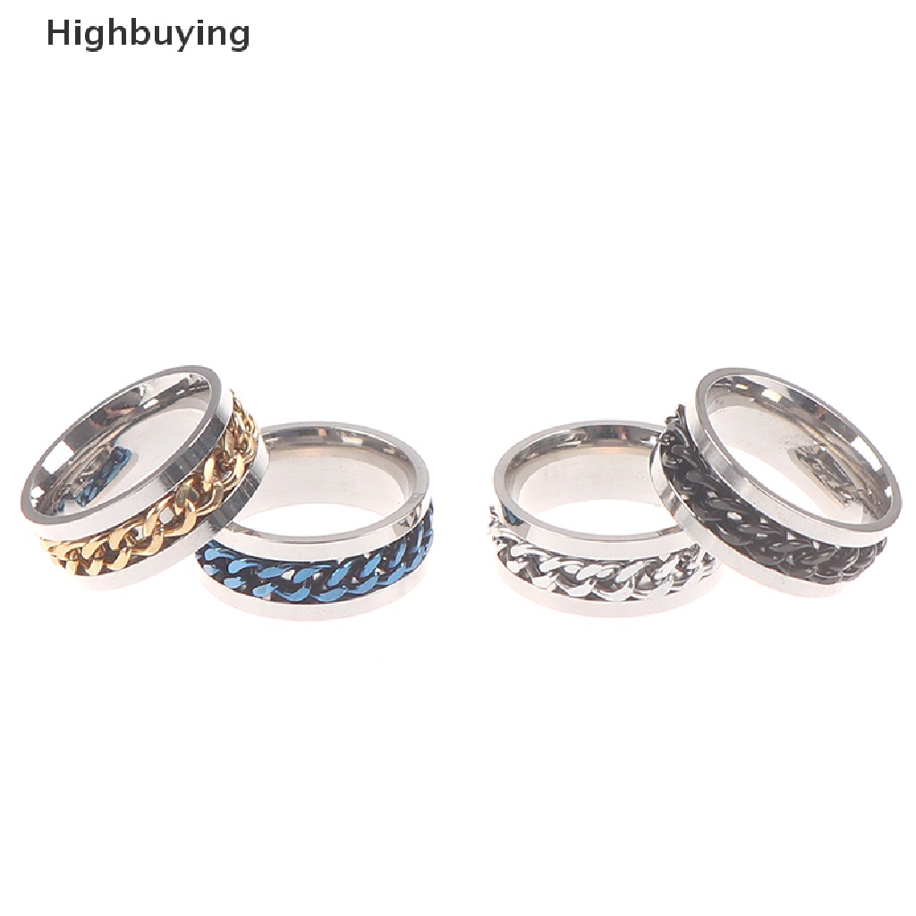 Hbid Cincin Pembuka Botol Titanium Steel Rantai Rotasi Rings Unisex Hadiah Yang Sangat Baik Glory